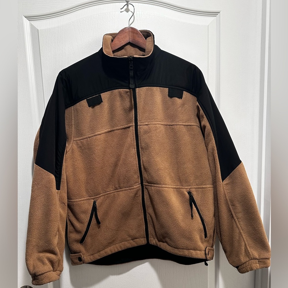 511 Tactical Jacket Men’s Beige Black Fleece Full Zip & Side Zippers - Size: Med